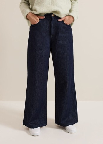 Phase Eight Liana Dark Wash Wide Leg Trousers Dark Wash Australia | AS8139750